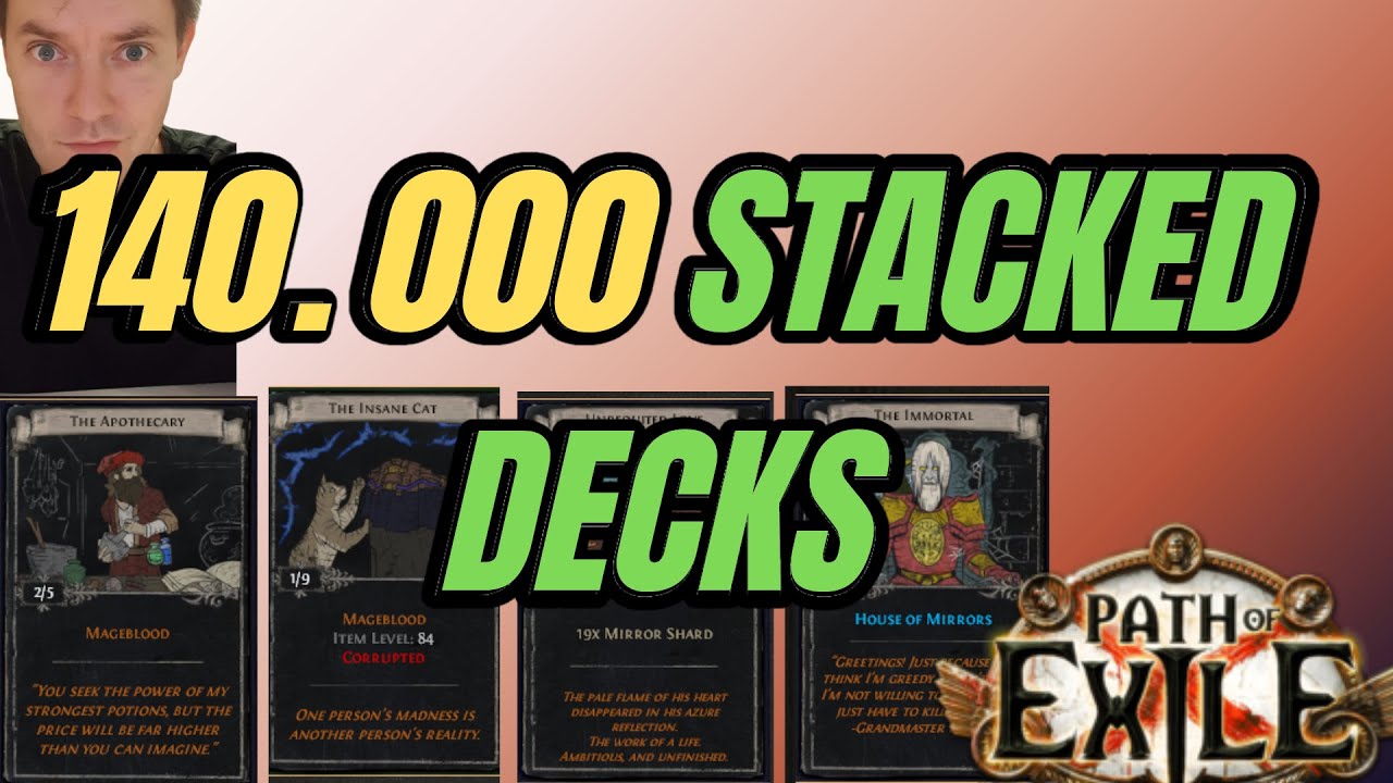 140.000 Stacked Decks 1 Person Opening Part 1/2 Path of Exile Poe