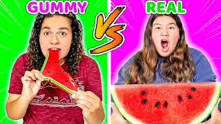 Eating Gummy Food Vs Real Food Challenge!