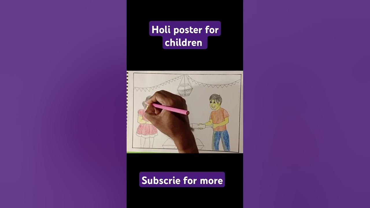 poster making on safe holi