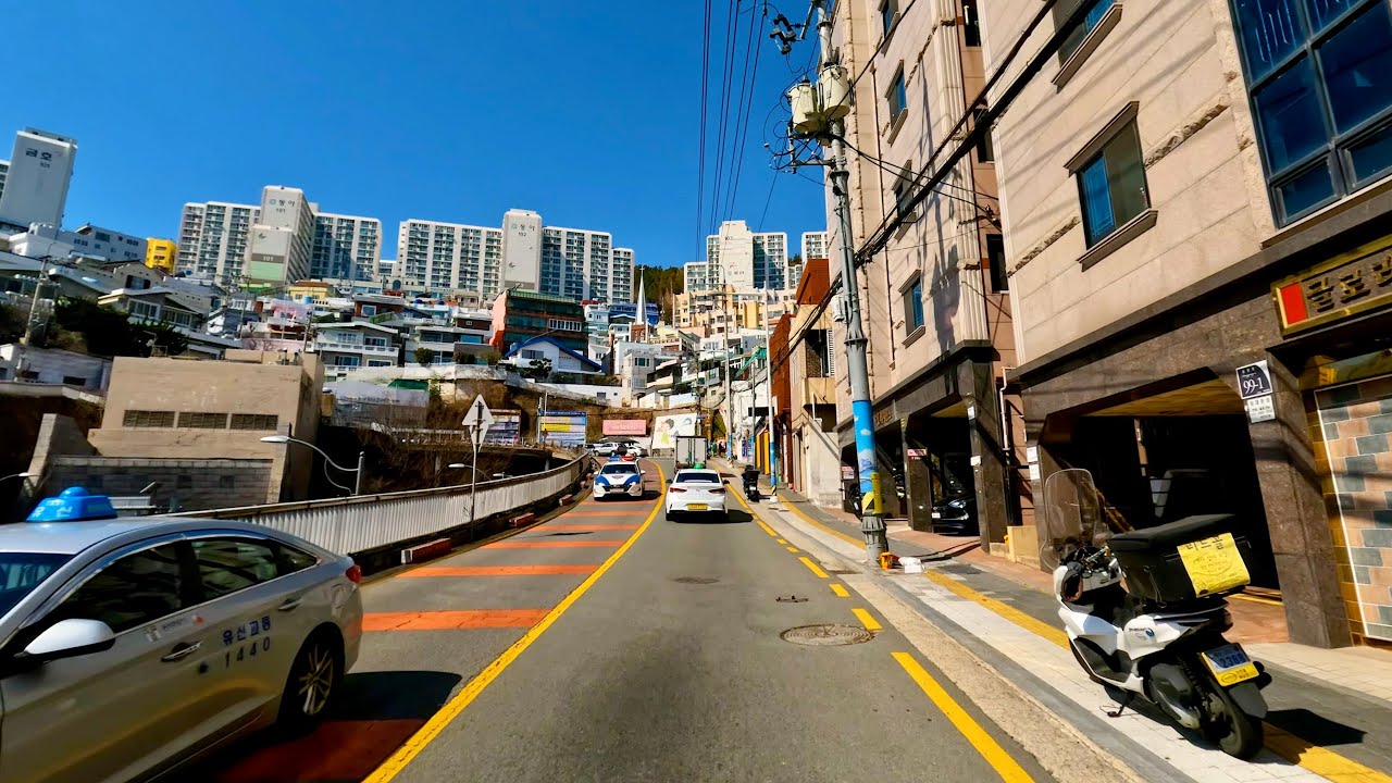 [4K] Clear Day, Busan City Drive | Busan Port - Kkangtong Market | White Noise, Ambience Sound | 191