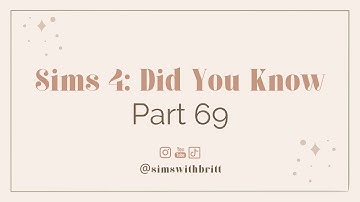 Sims 4: Did You Know? Part 69 | Make Sims Left Handed | #shorts #tutorial #sims4