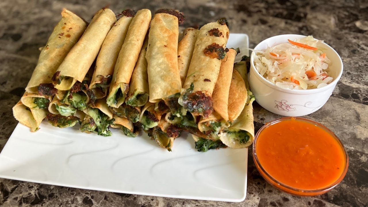 Tacos Dorados de Espinaca con Queso 😍😍 YouTube