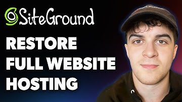 How to Restore a Full Website in Siteground Web Hosting (Full 2025 Guide)