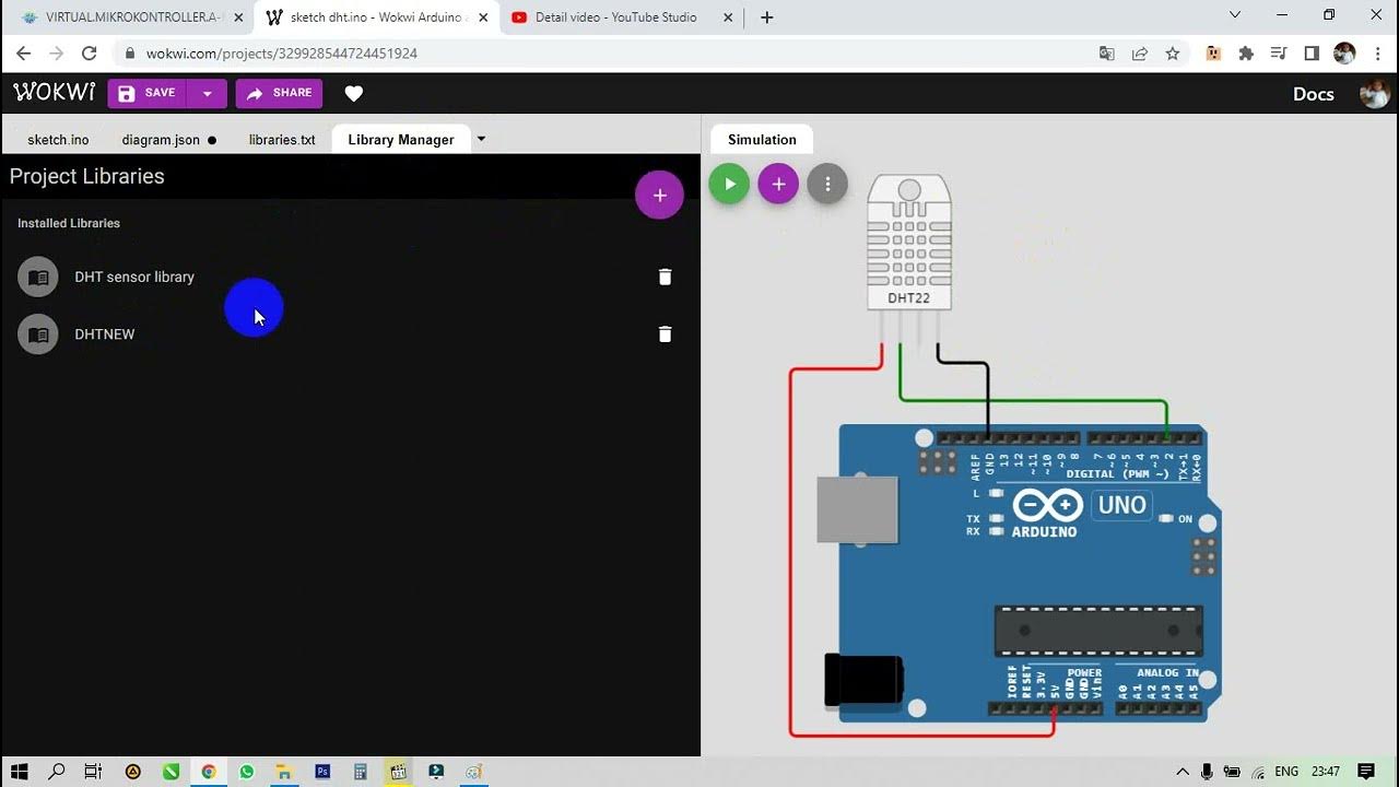 Pelatihan Didamba Simulasi Arduino Dengan Wokwi (Sensor dht22) - YouTube