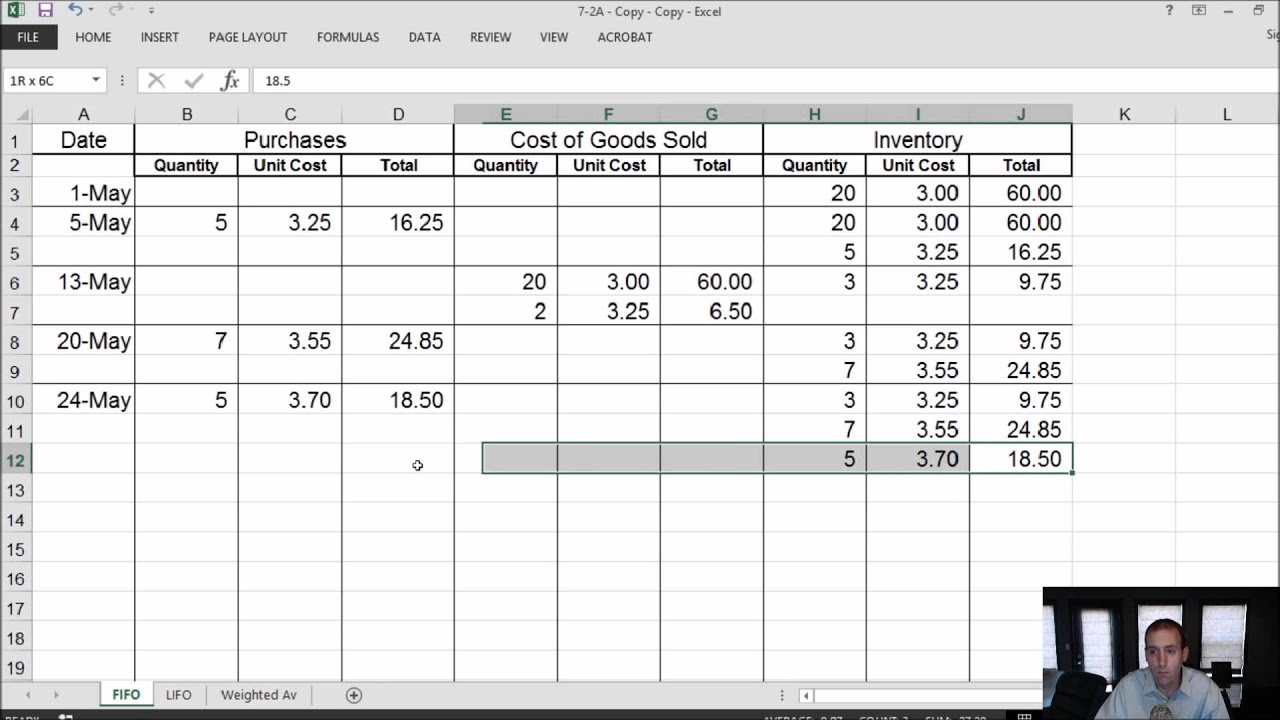 Module 7, Video 2 - Inventory - Fifo, Lifo, Weighted Average - Problem 7-2A  - Youtube