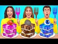 Pembe VS Siyah VS Mavi Yiyecek Meydan Okuması | Multi DO’dan Renkli Yiyeceklerle Komik Mukbang