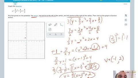 Graphing a parabola of the form y = ax2 + bx + c: Rational coefficients