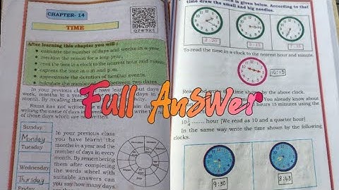 || 4th STD maths|| chapter -14 Time || full answer