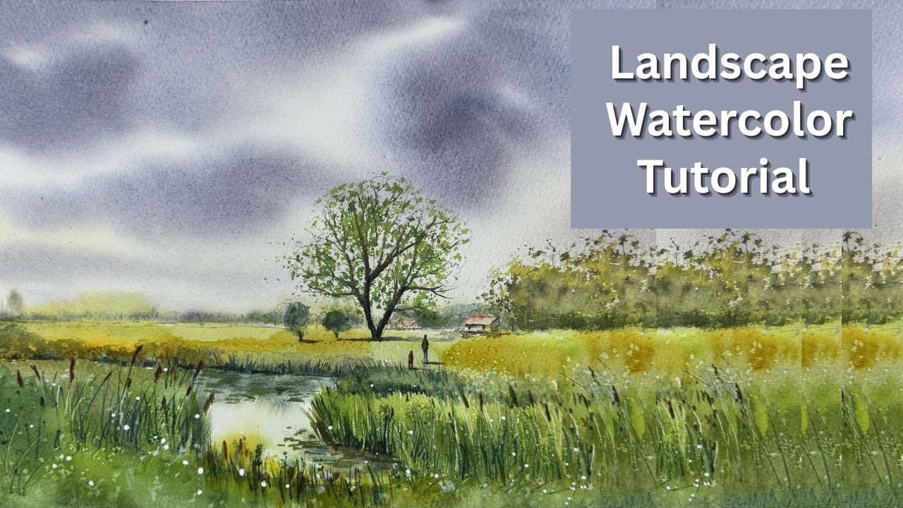 Easy Tricks To Paint Skies, Water, Trees & Grasses In Watercolor