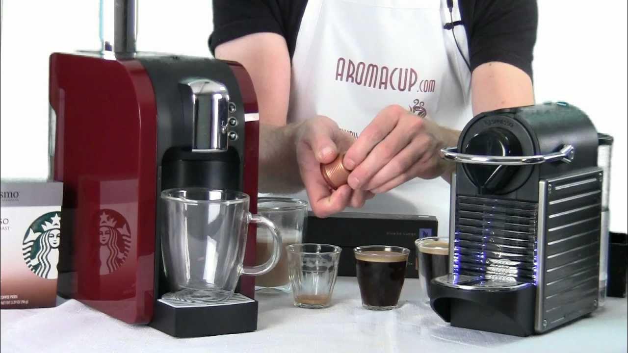 Coffee pod size comparison chart Starbucks Verismo Peet's Barista Series