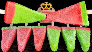 ASMR MUKBANG NEW Watermelon Ice Cream Popsicle EATING SHOW (4K)