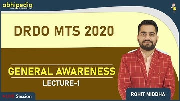 DRDO MTS General Awareness  Lecture -1  by Rohit sir
