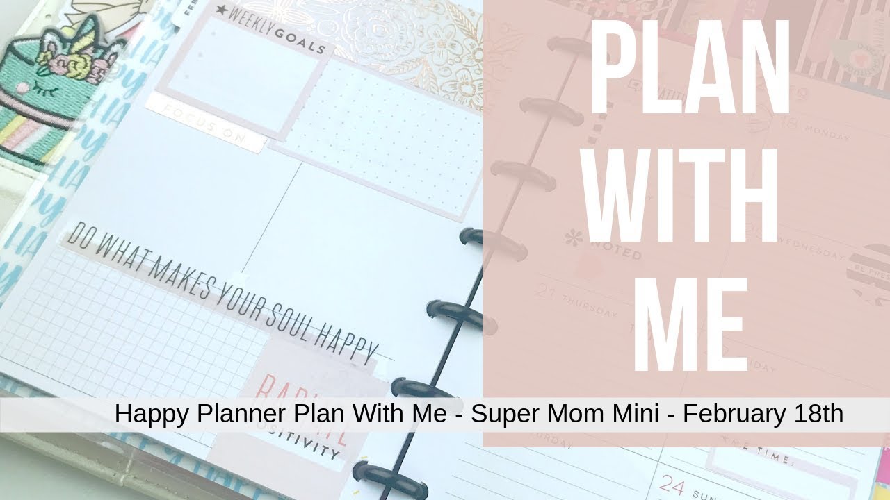 Plan With Me - Super Mom Mini Dashboard Layout - February 18 - Wellness Sticker Book