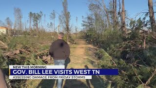 Governor Bill Lee assesses storm damage in West Tennessee