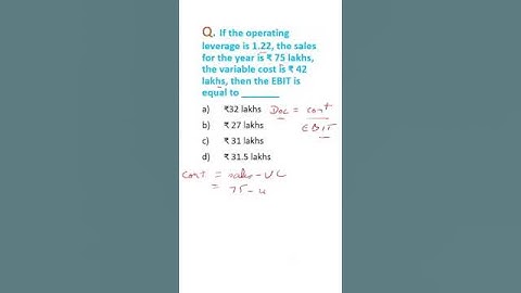 degree of operating leverage | #financialmanagement | #cmainter