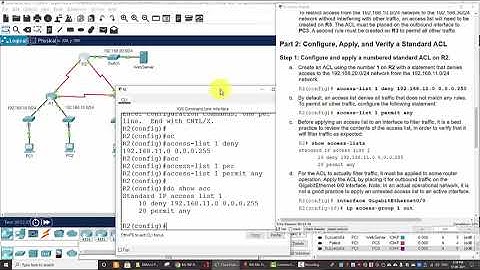 5.1.8 Packet Tracer - Configure Numbered Standard IPv4 ACLs