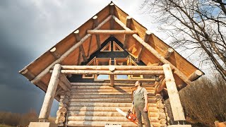 Building the Biggest DIY Log Cabin / Second Year Working Off Grid
