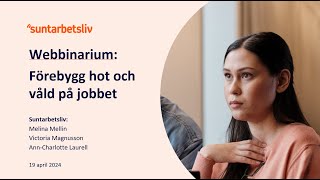 Förebygg hot och våld på jobbet