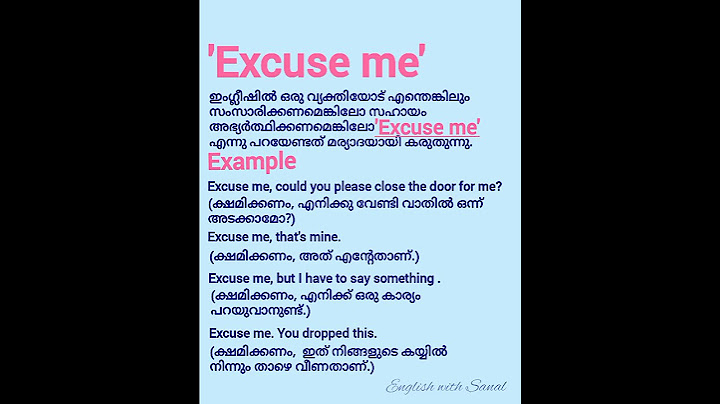 Learn English through Malayalam | When to say 'Excuse me'