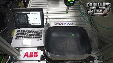 24/7 Robot Flipping a Coin Until It Lands on Its Edge