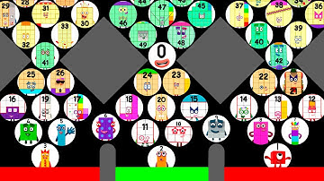50 Numberblocks Tournament in Algodoo Marble Race - Who will be the Champion? Round 1