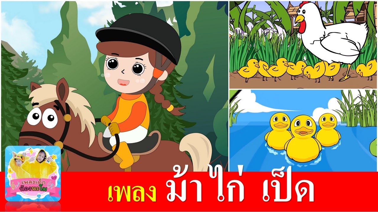 เพลงเด็กอนุบาล ม้า ไก่ เป็ด | ม้าวิ่งกรับกรับ | ไก่กุ๊กกุ๊กไก่ | เป็ดก้าบก้าบ