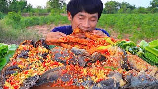 หางหมูกรอบปลาดุกย่างต้มน้ำปลาร้าแกล้มผักสุดแซ่บคักขนาดครับพี่น้องMUKBANG EATING SHOW/โก้อีสานพาแดก