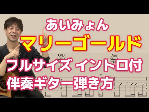 【あいみょんマリーゴールド】初心者向け弾き方紹介/イントロ付フルサイズ/ギター講座/ギターレッスン/TAB,コード,歌詞,メロディ付