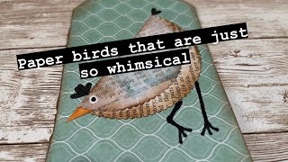 Kooky little birds are cute, whimsical embellishments for junk journals | #junkjournalideas