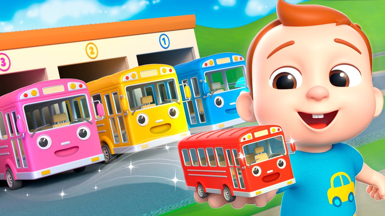 Ten Little Happy Busses and More Counting Songs for Children | Baby Nursery Rhymes