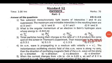 12th standard physics first revision test 2023 original question paper English medium