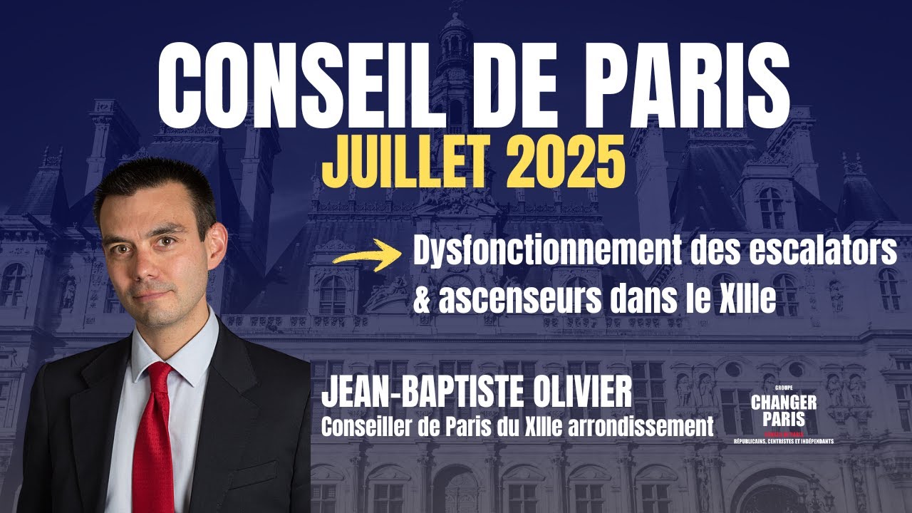Jean-Baptiste Olivier - Dysfonctionnements récurrents des ascenseurs & escalators dans le 13e