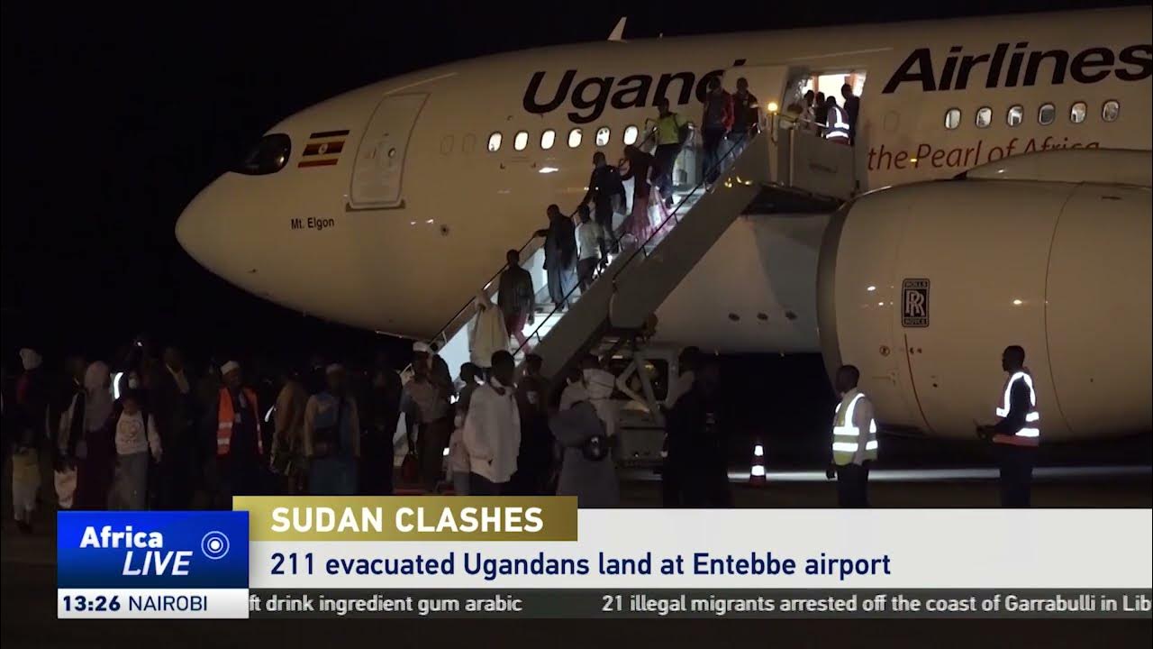 Ugandans evacuated from Sudan arrive at Entebbe airport