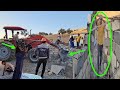 Turning Ruined House Into Winter Cabin For Nomadic Family with Tractor