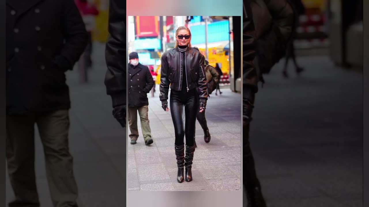 Gigi Hadid Leather Attire| Celebrities Street Style Fashion