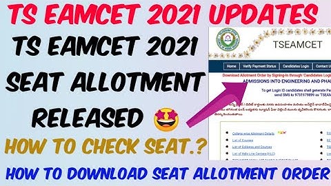 TS EAMCET 2021 1st Phase Seat Allotments Released🤩//How to Download Seat Allotment order//Reporting?