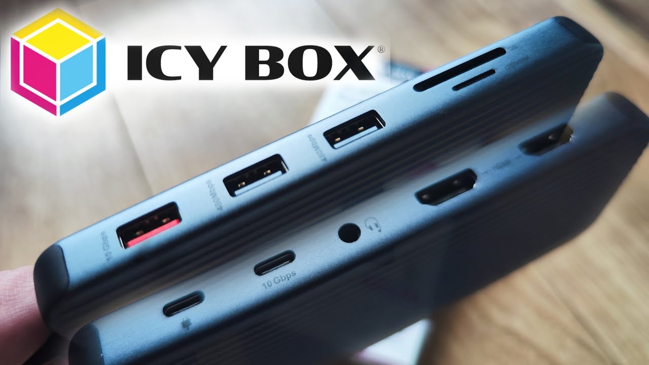 ICY BOX Docking Station USB-C 12-in-1: 2x HDMI + DisplayPort 4K 60Hz, 3x USB 3.0, Ethernet, Ricarica 100W (IB-DK4011-CPD)