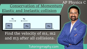 Three blocks are on a horizontal surface. Block m1=4k moves at velocity v1=2.5m/s to the right and