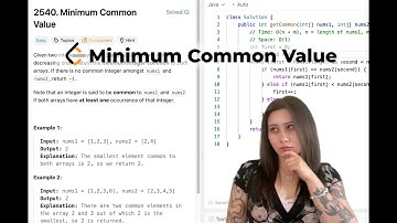 Minimum Common Value LeetCode - Java
