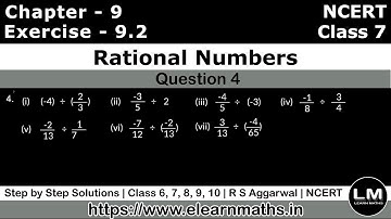 Rational Numbers | Class 7 Exercise 9.2 Question 4 | NCERT | Learn Maths