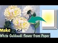 Make White Guldaudi flower from paper |DIY Paper Chrysanthemum flower