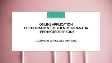 Permanent Residence Online Application - Protected Persons (1) | IMM5286