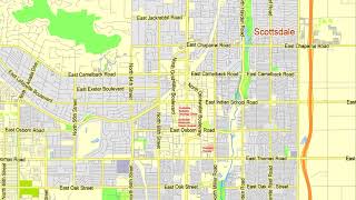 Phoenix Arizona US editable layered PDF Vector Map Version 22