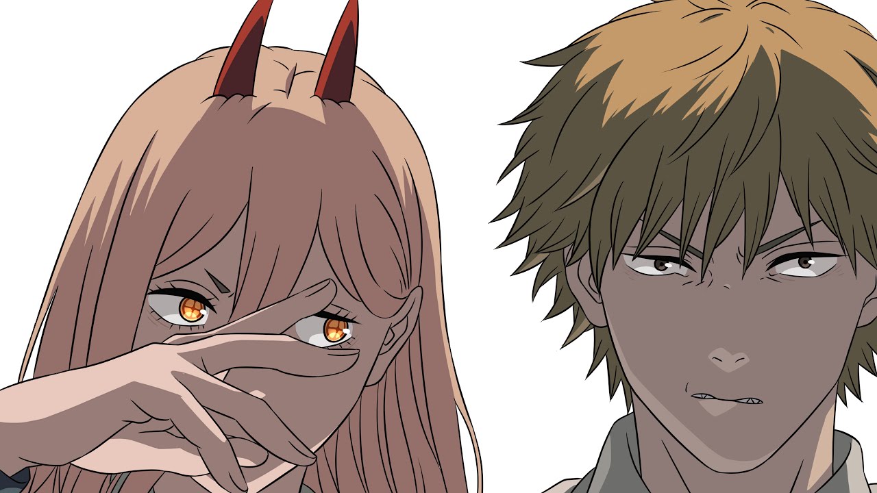 체인소맨 덴지와 파워짱 팀플레이 그림그리기 DRAWING Chainsaw Man - Denji X Power Anime ...