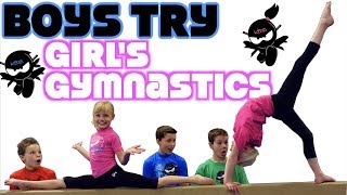 BOYS try GIRL'S Gymnastics! Ninja Kidz Tv