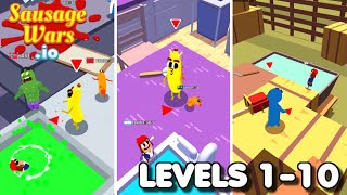 Sausage Wars.io: An Epic Sausage Fight for the Win – Levels 1-10 | Gameplay #1 (Android & iOS Game) screenshot 3