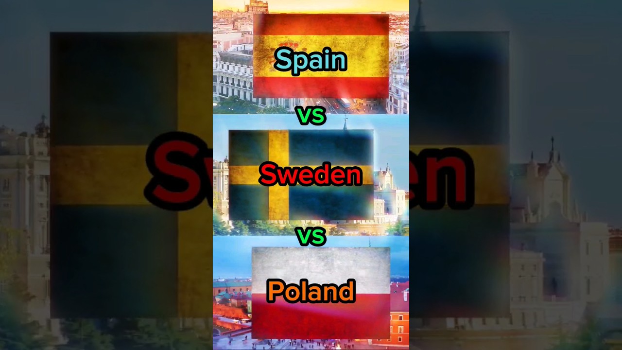 Spain vs Sweden vs Poland | next comparison? | #peacefulcomparison #countries #shorts #comparison