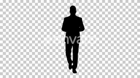 Silhouette Businessman walking, Alpha Channel | Motion Graphics - Envato elements