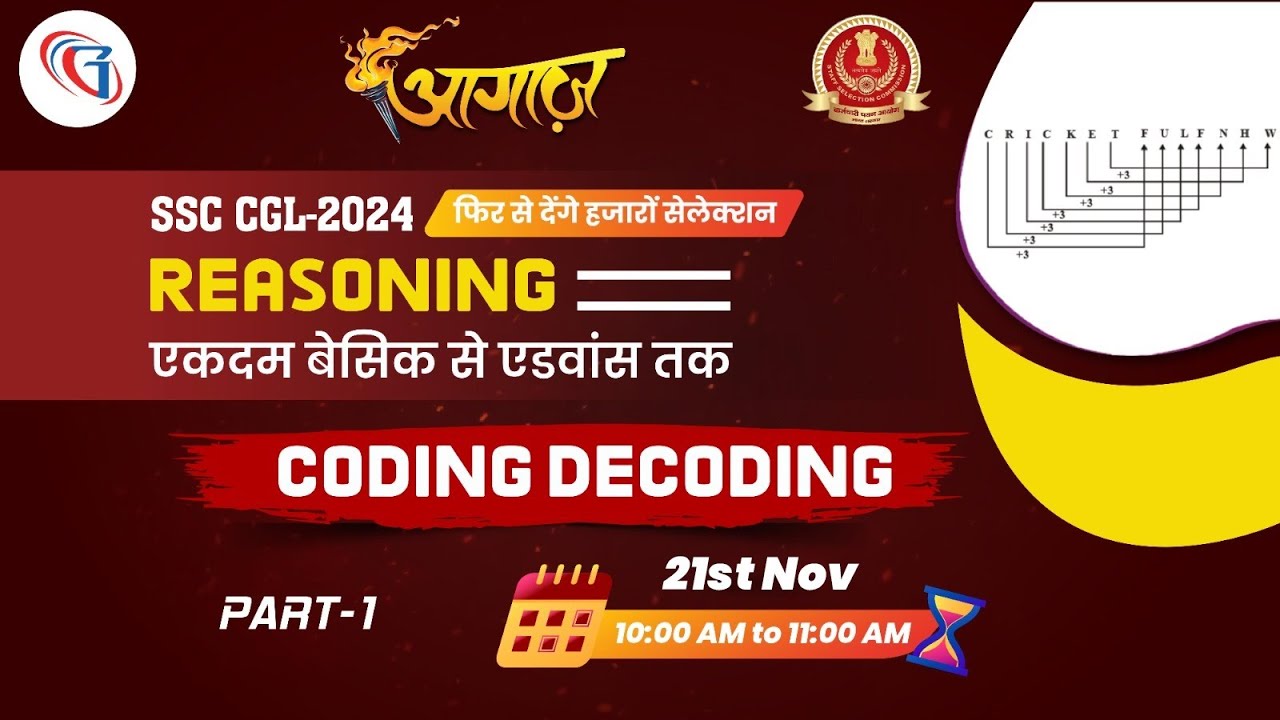 SSC CGL 2024 | Reasoning | Coding Decoding Reasoning Tricks Part - 1 ...