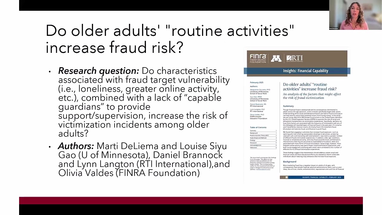 NASAA’s Senior Issues Committee Presents: What Factors Increase One’s Susceptibility to Scams